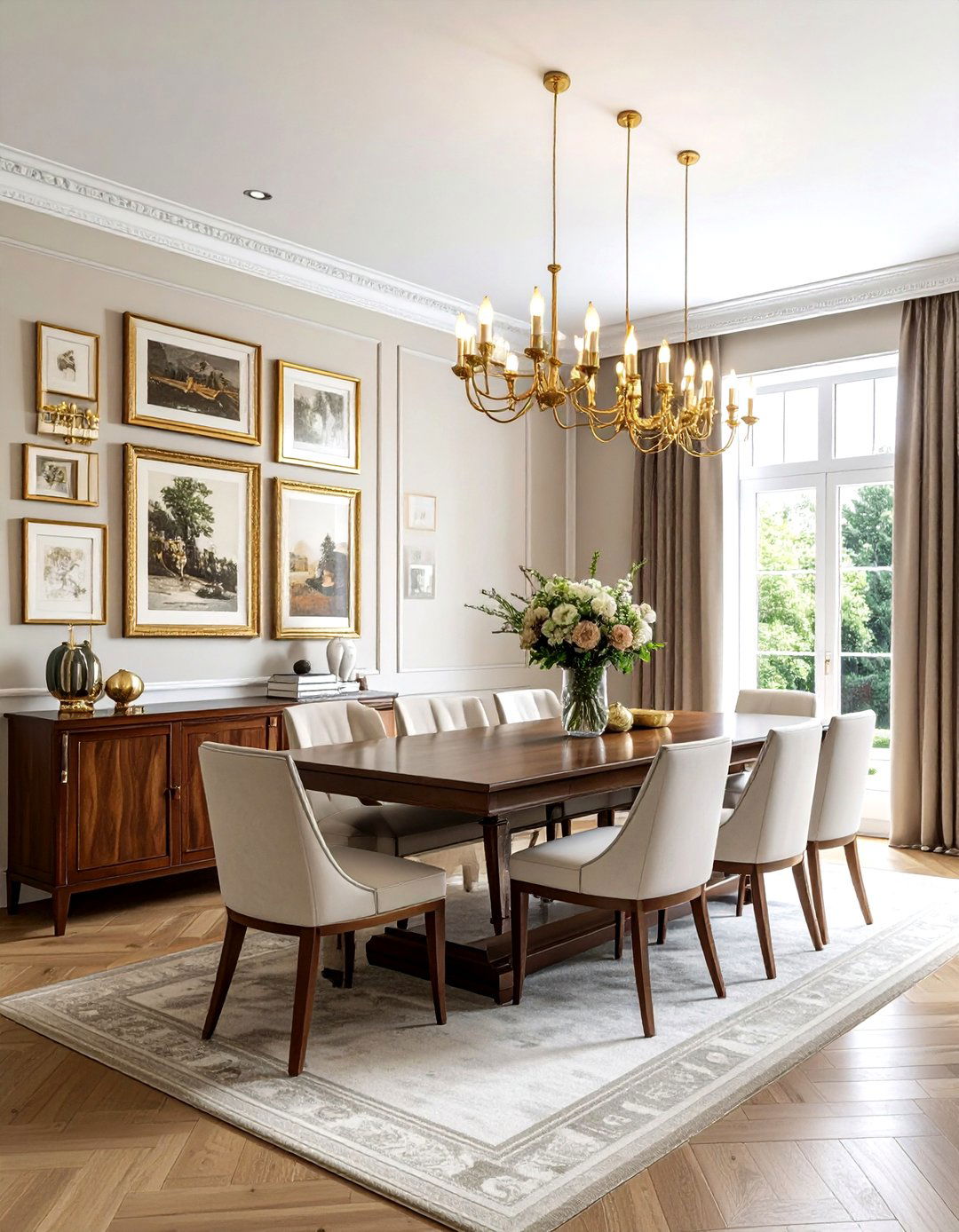 Large gallery wall dining room - 30 new traditional dining room ideas