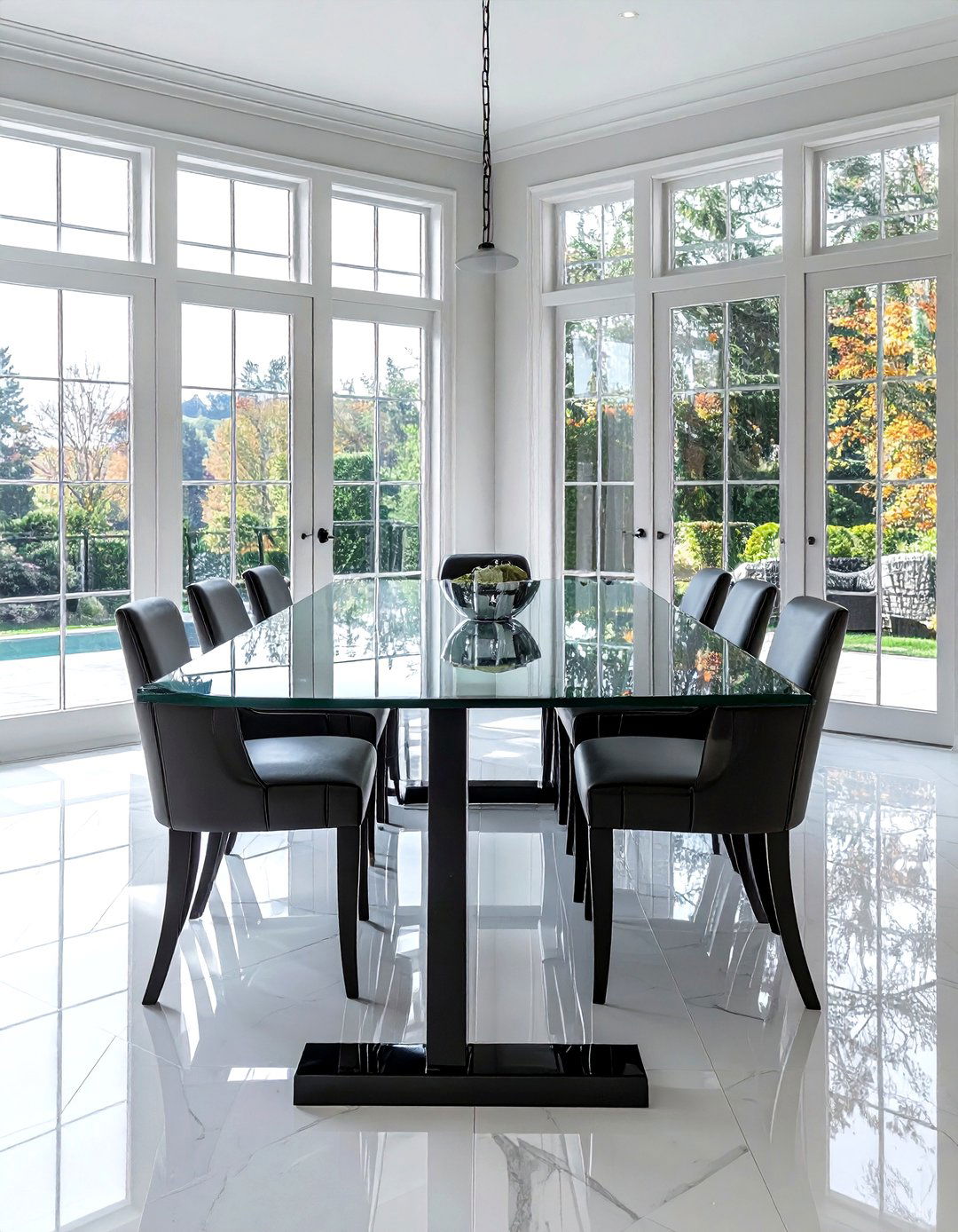 Large glass dining table - 30 glass dining table ideas