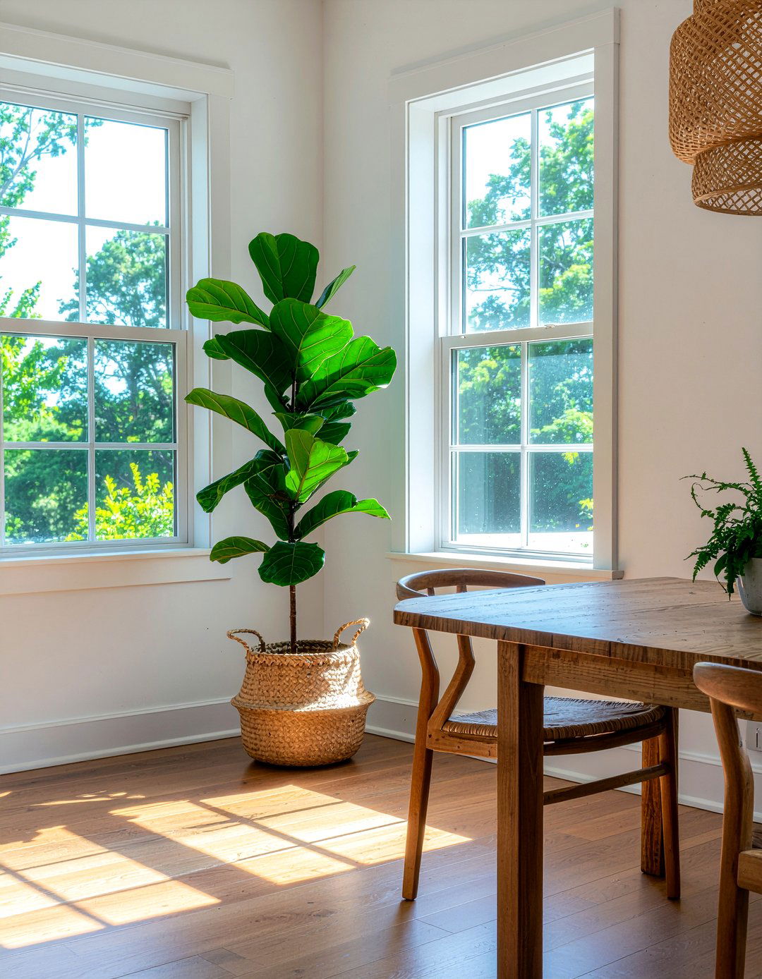 Large indoor plants - 30 dining room improvement ideas