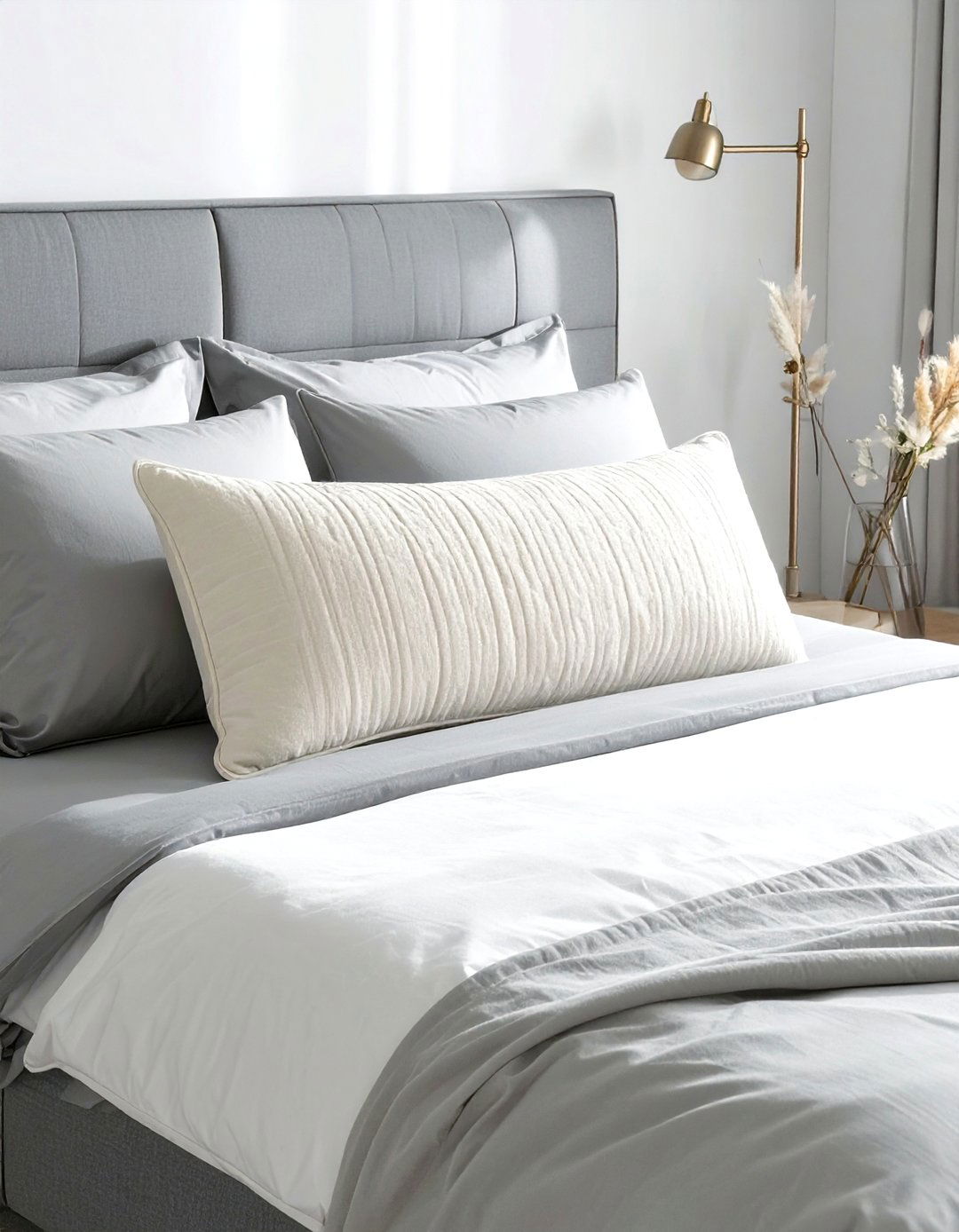 Large lumbar pillow for bed - 30 pillow styling ideas