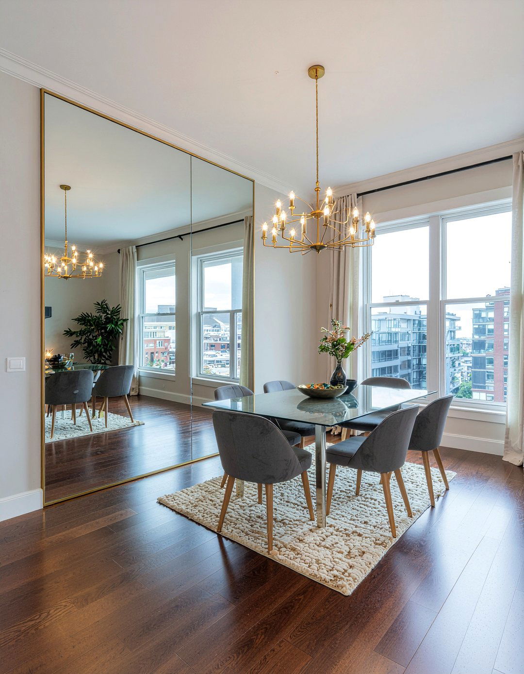 Large mirror dining room wall - 30 Argentine dining room ideas