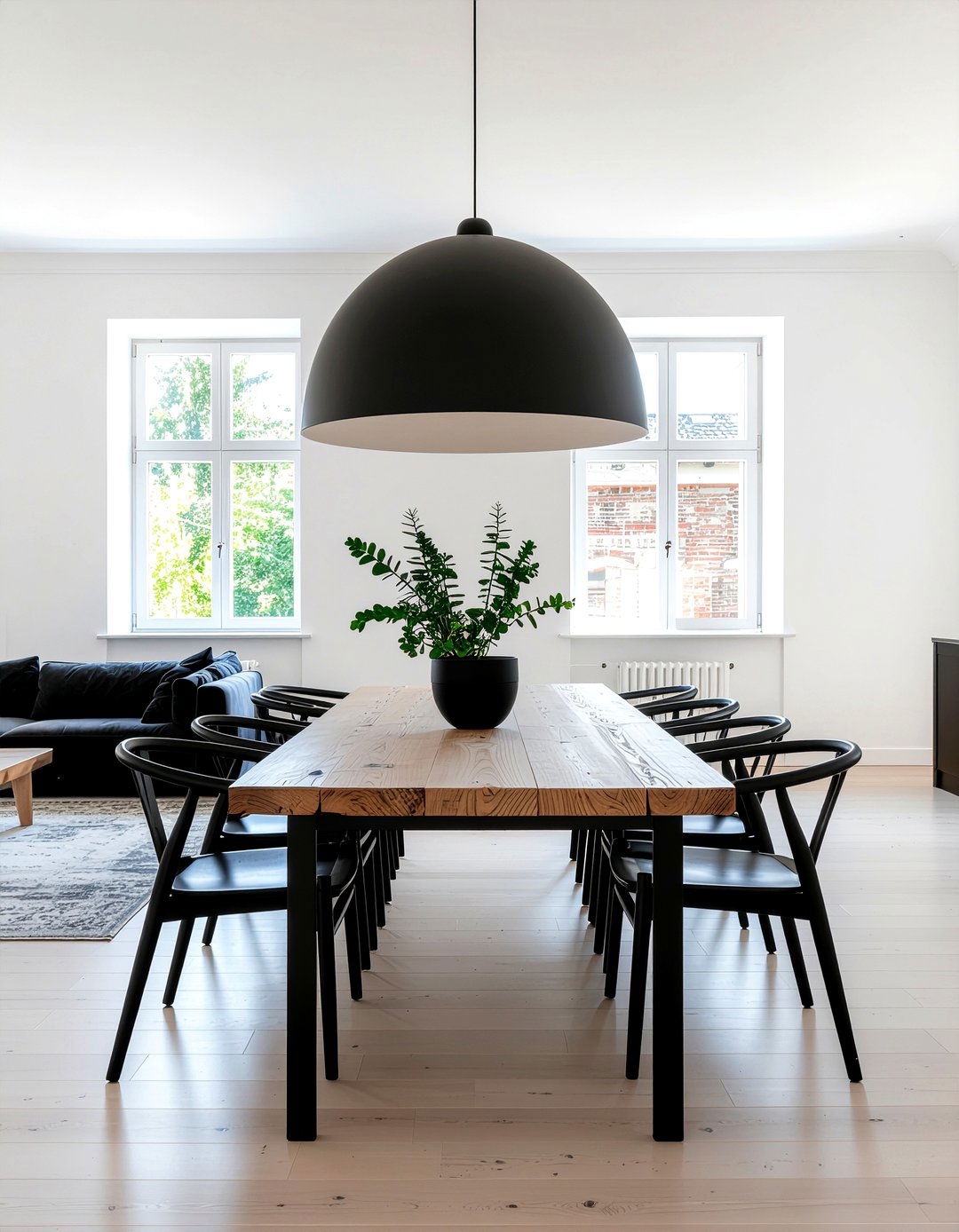 Large pendant light over dining table - 30 contemporary dining room ideas