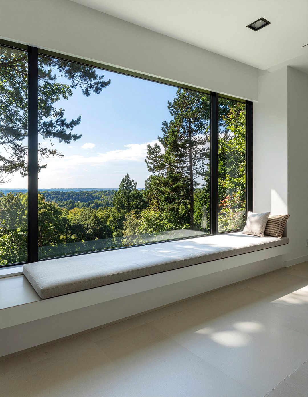 Large picture window bench - 30 living room window bench ideas