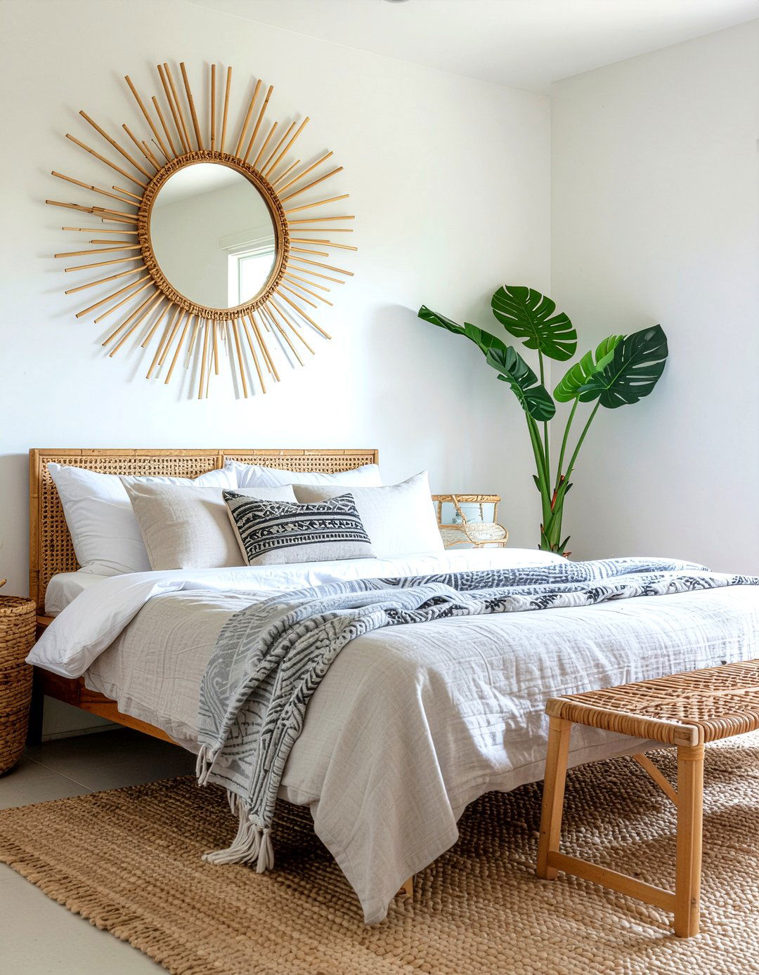 Large rattan sunburst mirror - 30 bedroom sunburst mirrors