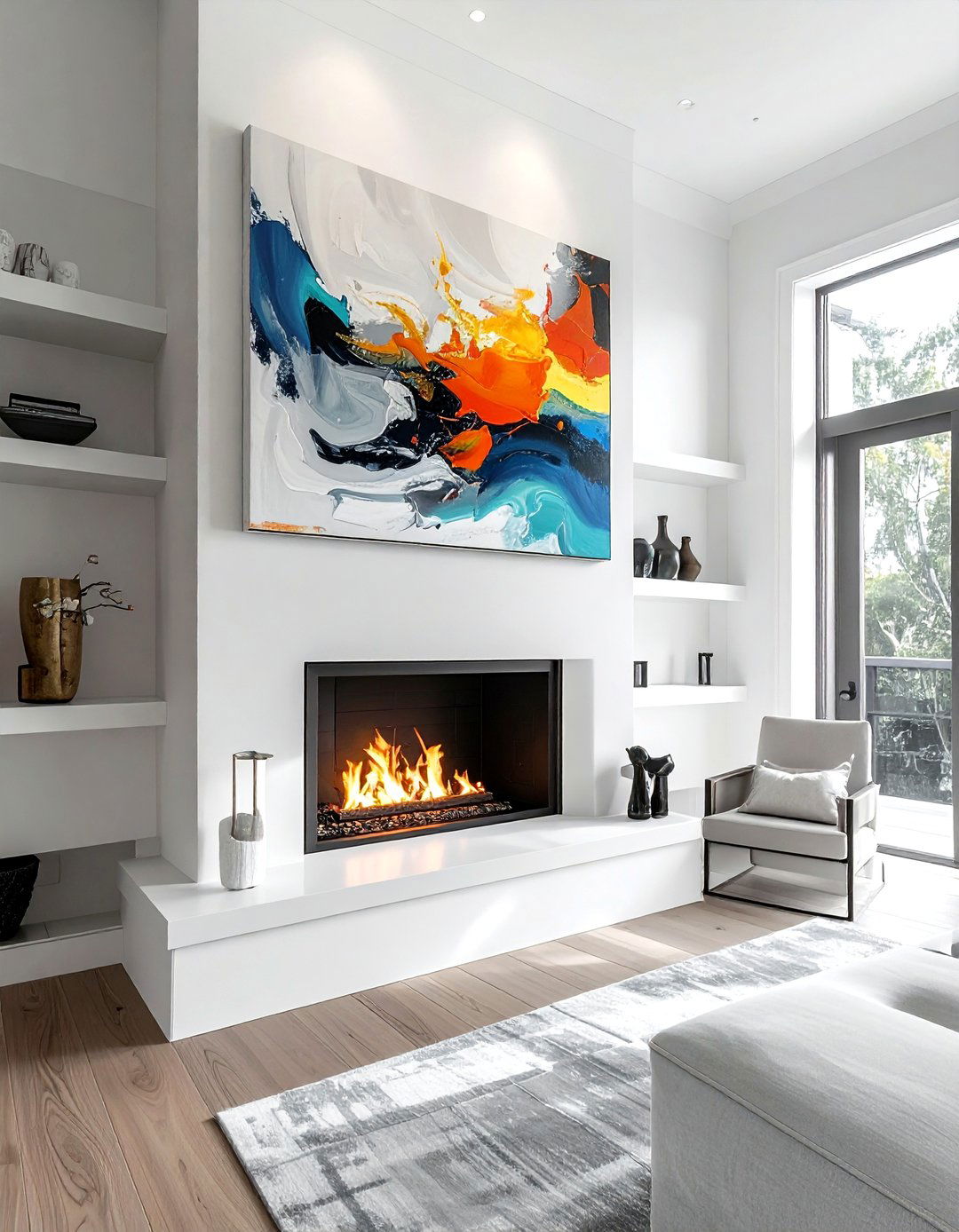 Large scale art mantel - 30 mantel styling ideas