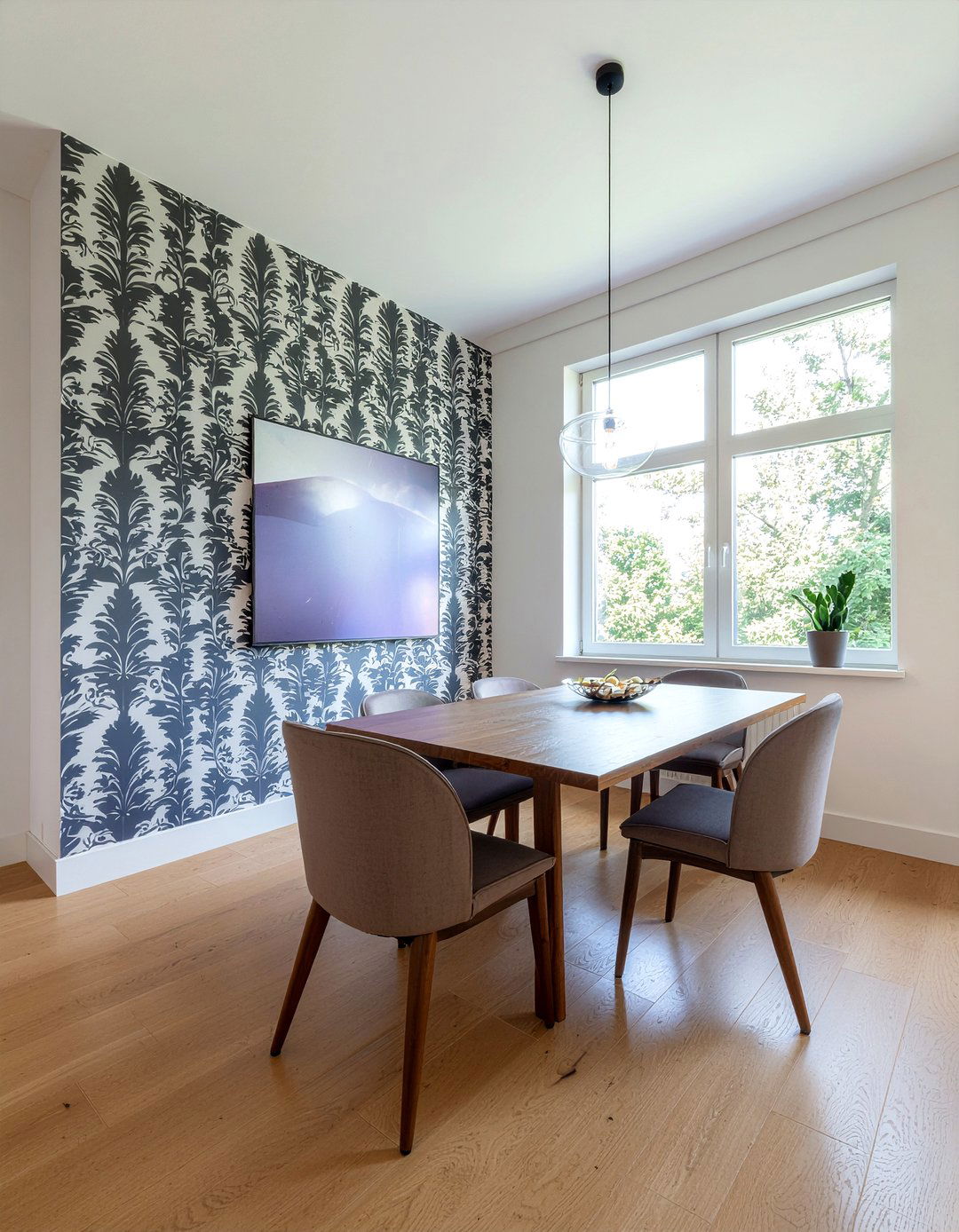 Large scale damask wallpaper - 30 damask wallpaper dining room ideas