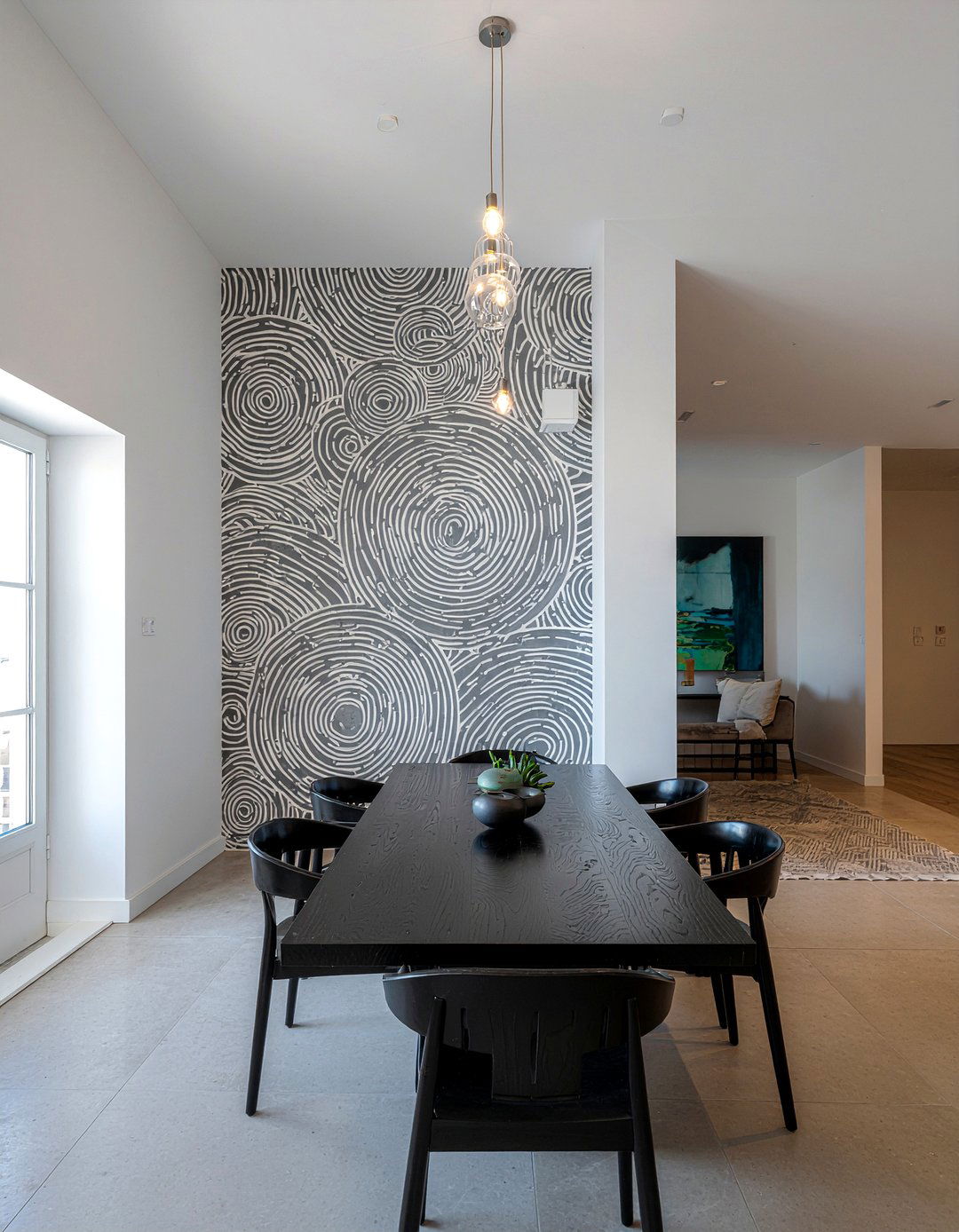 Large scale geometric wallpaper - 30 geometric wallpaper dining room ideas