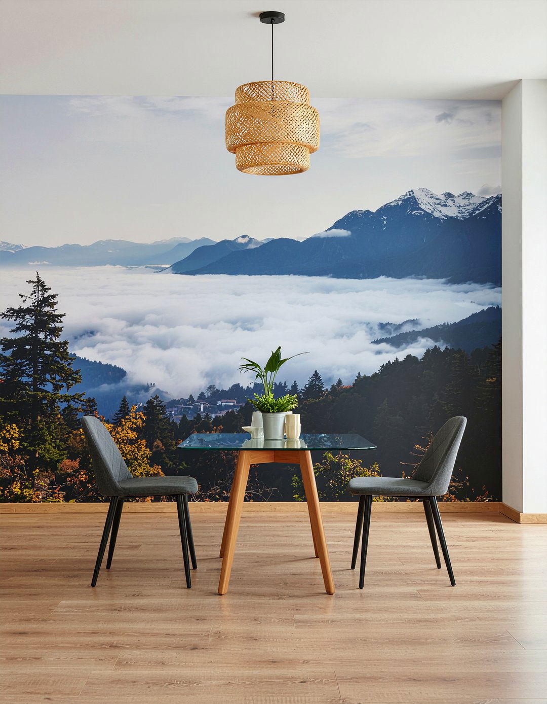 Large scale mural wallpaper - 30 dining room wallpaper ideas