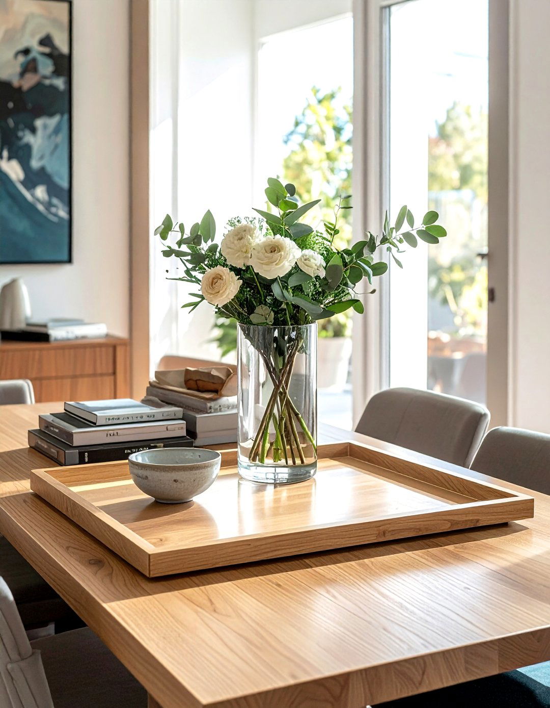 Large square tray - 30 tray centerpiece dining ideas