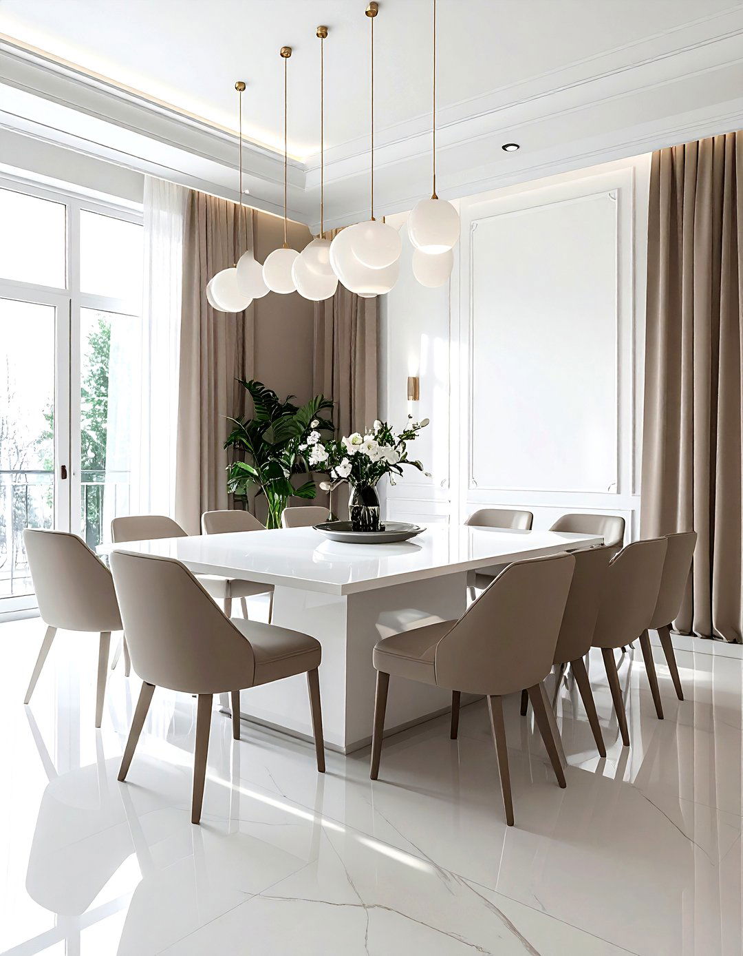 Large taupe and white dining room - 30 taupe and white dining room ideas