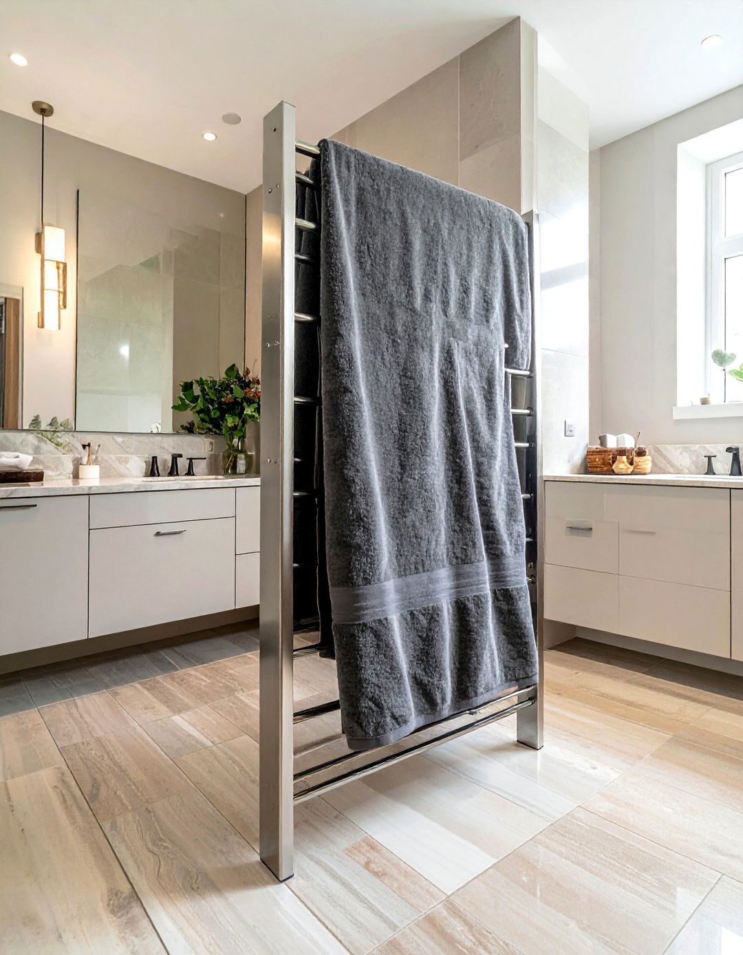 Large towel warmer rack - 30 towel warmer ideas