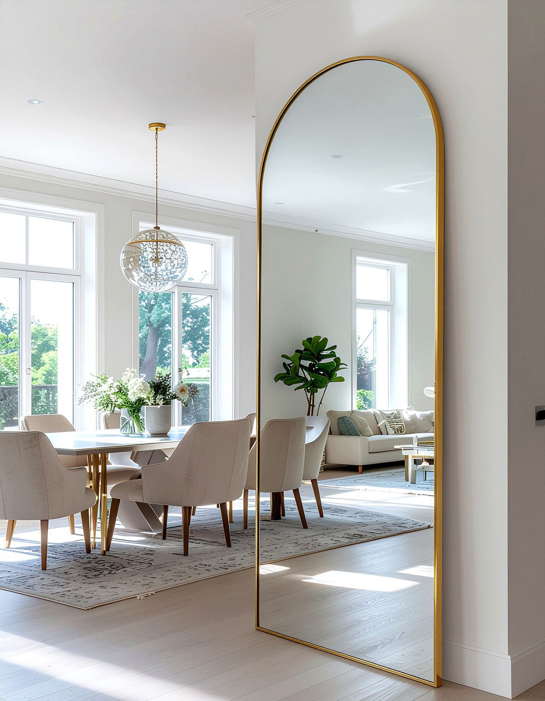 Large wall mirror - 30 dining room glow-up ideas