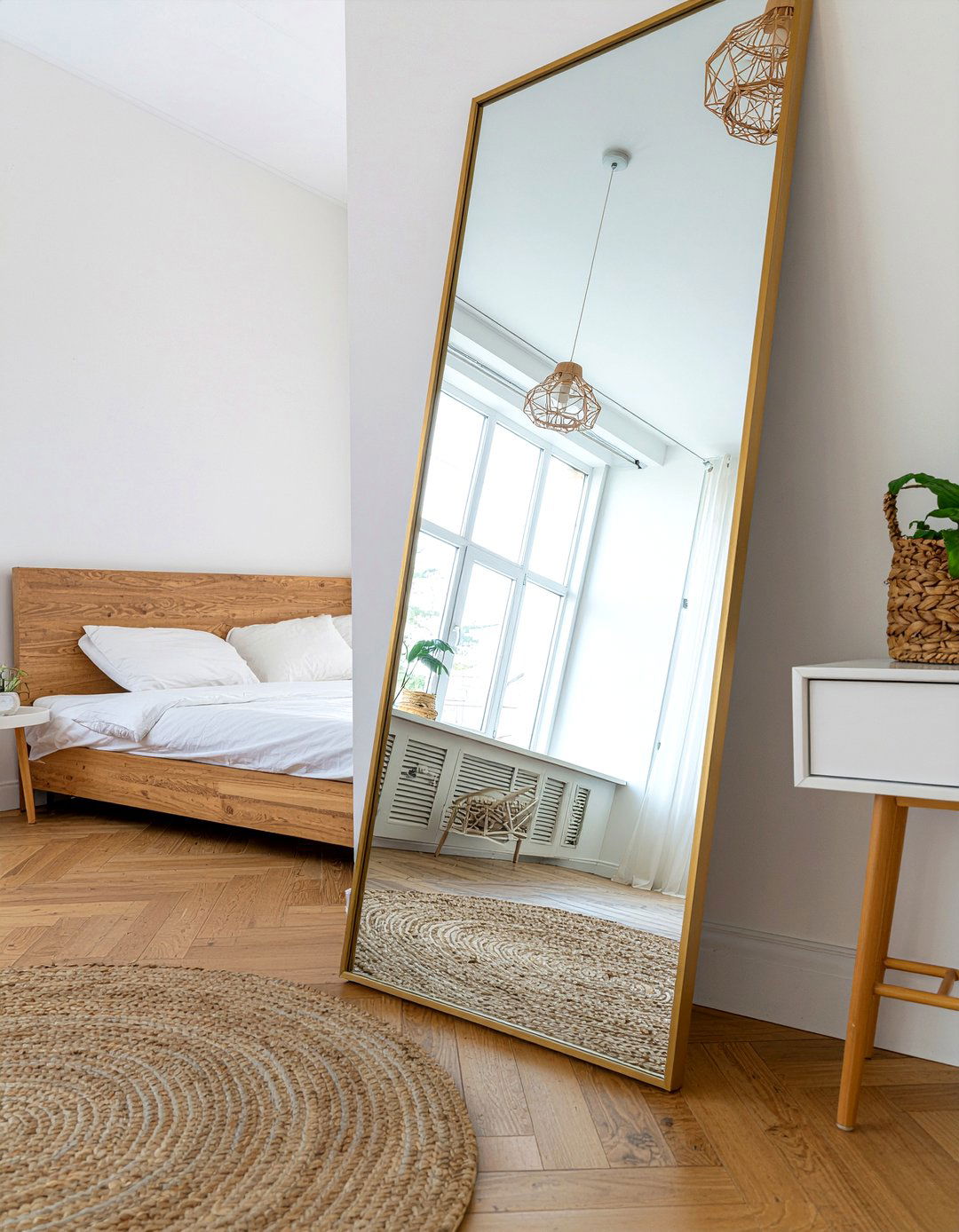 Large wall mirror bedroom - 30 tiny bedroom ideas