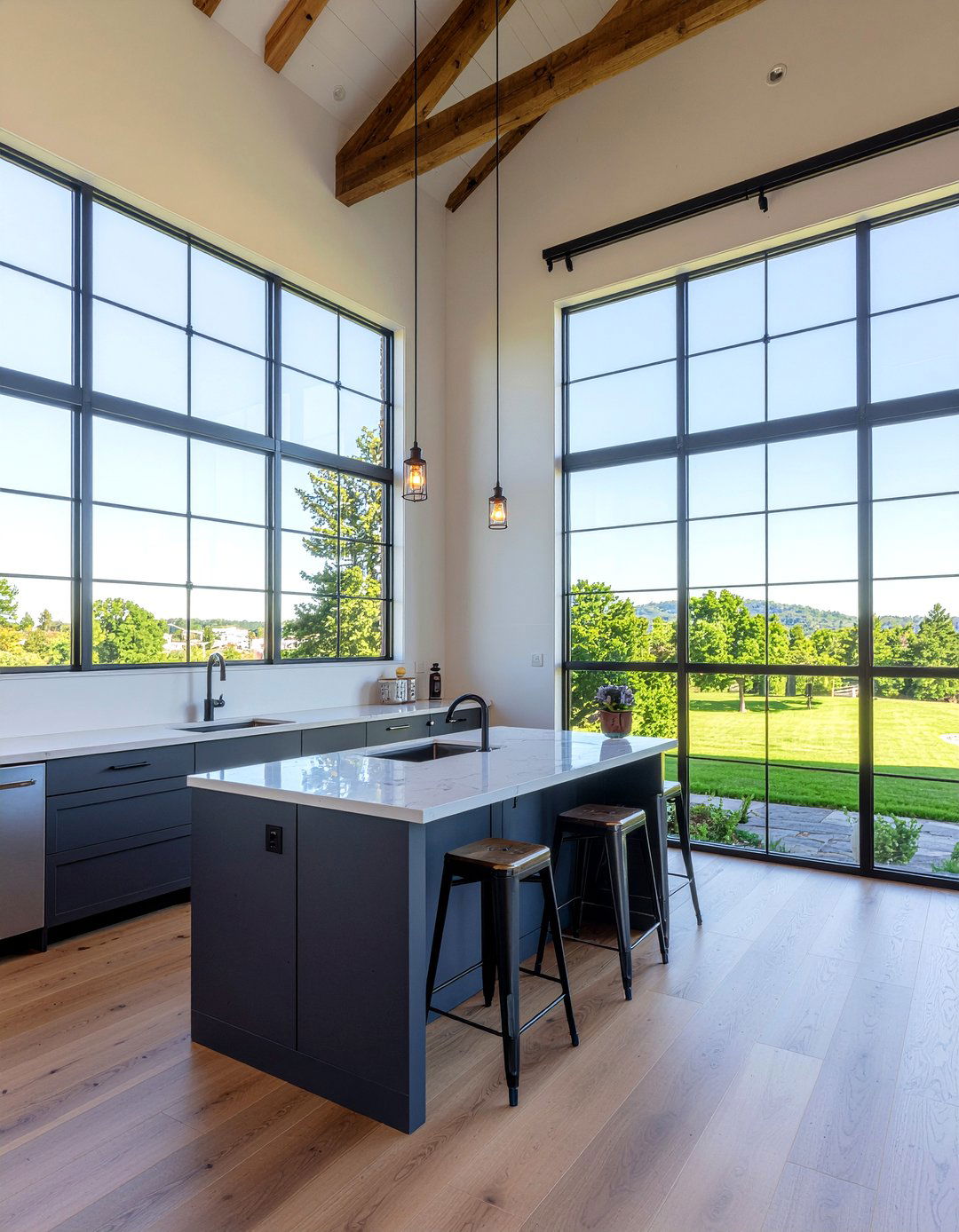 Large warehouse windows - 30 industrial kitchen ideas