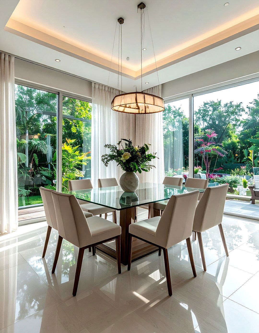 Large window dining room - 30 nature-inspired dining room ideas