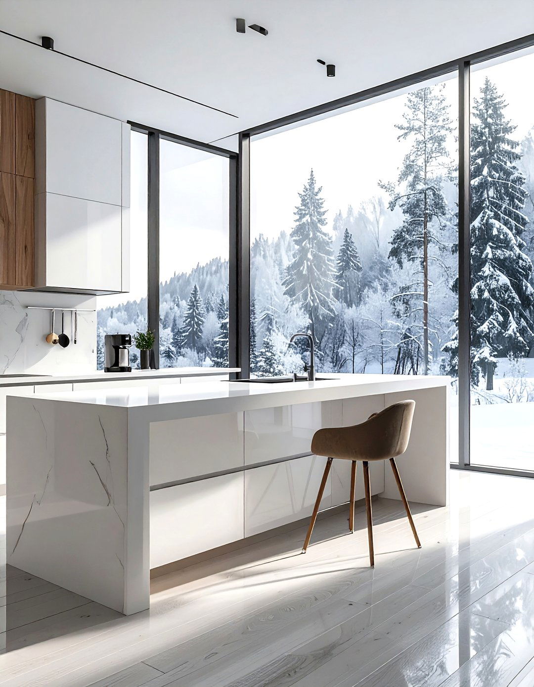 Large window kitchen view - 30 Nordic kitchen ideas
