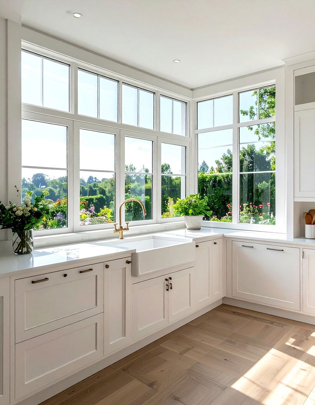 Large window natural light - 30 Mediterranean kitchen ideas