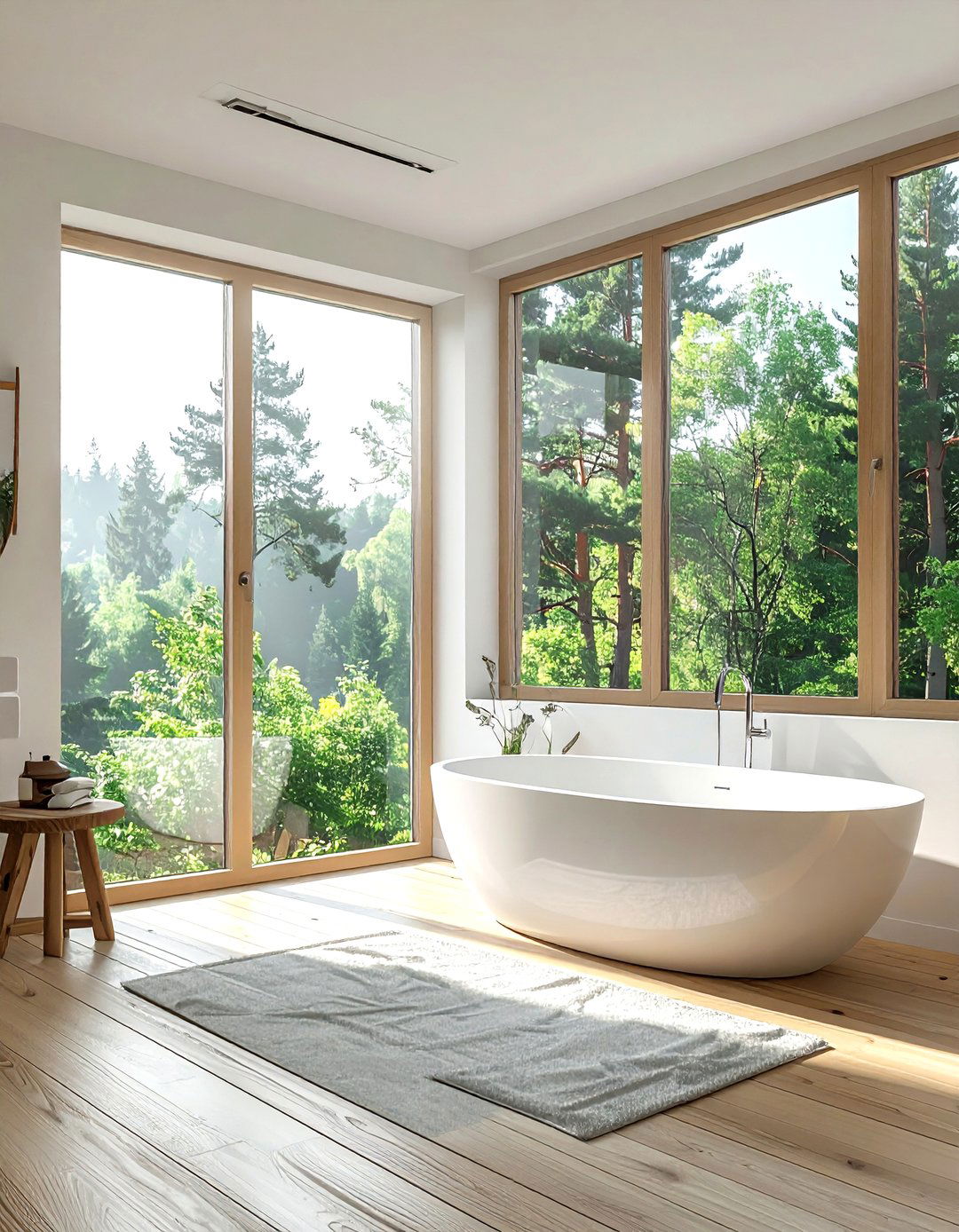 Large window view - 30 Nordic bathroom ideas