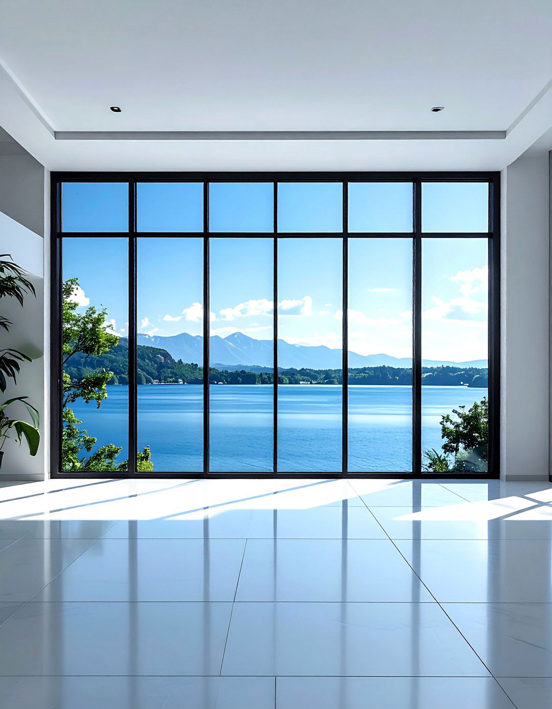 Large window wall - 30 lake house decor ideas