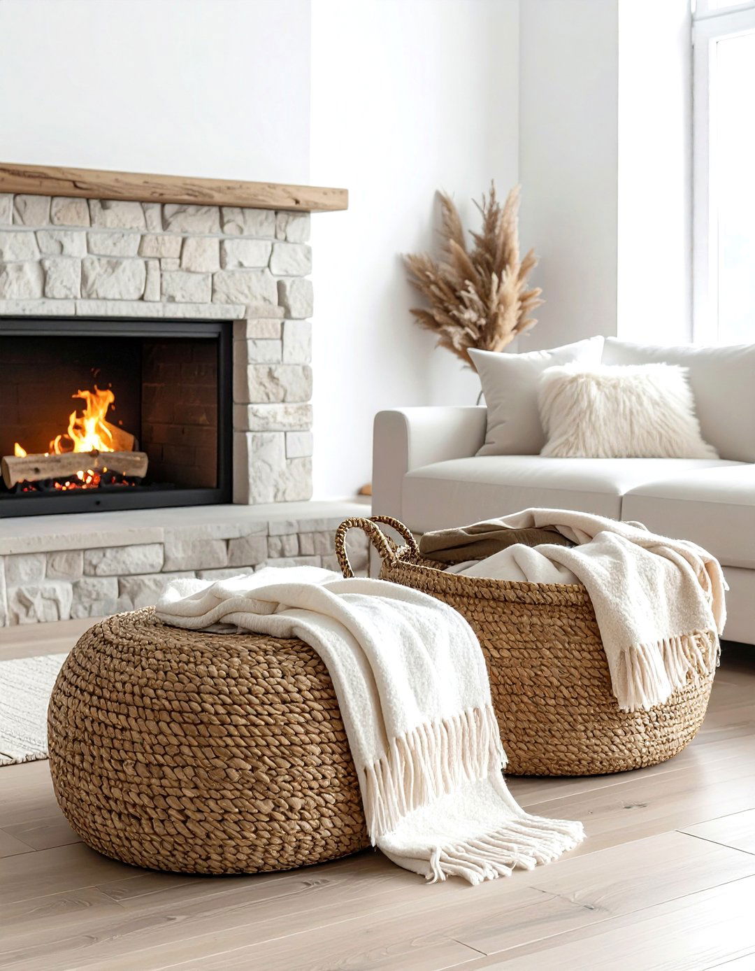 Large woven baskets - 30 mountain decor ideas