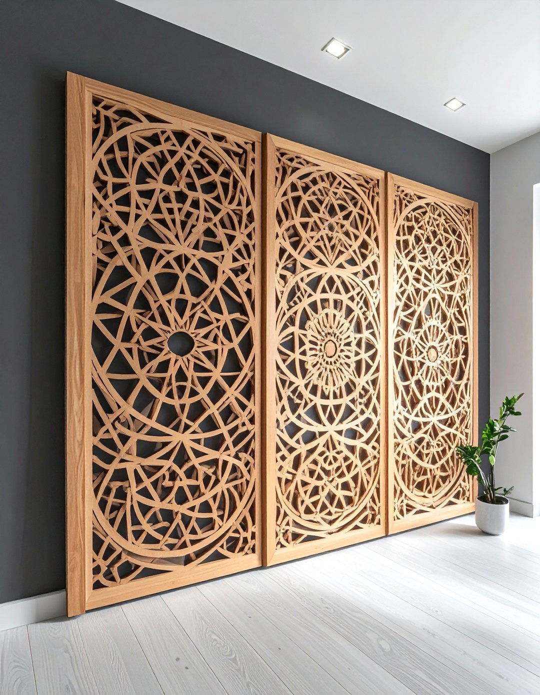 Laser cut wood wall art - 30 geometric pattern decor ideas