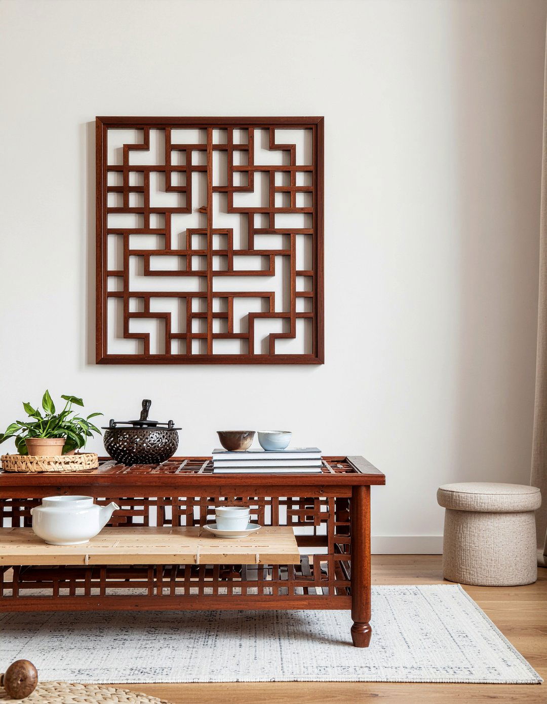 Lattice Wood Panel - 30 living room Chinese furniture ideas