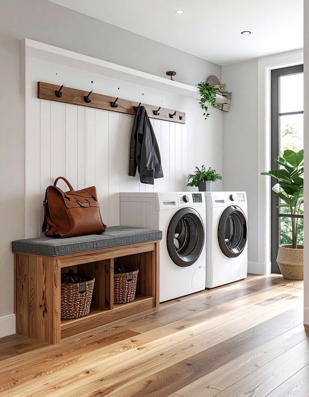Laundry Mudroom Combo Bench - 30 laundry room storage ideas
