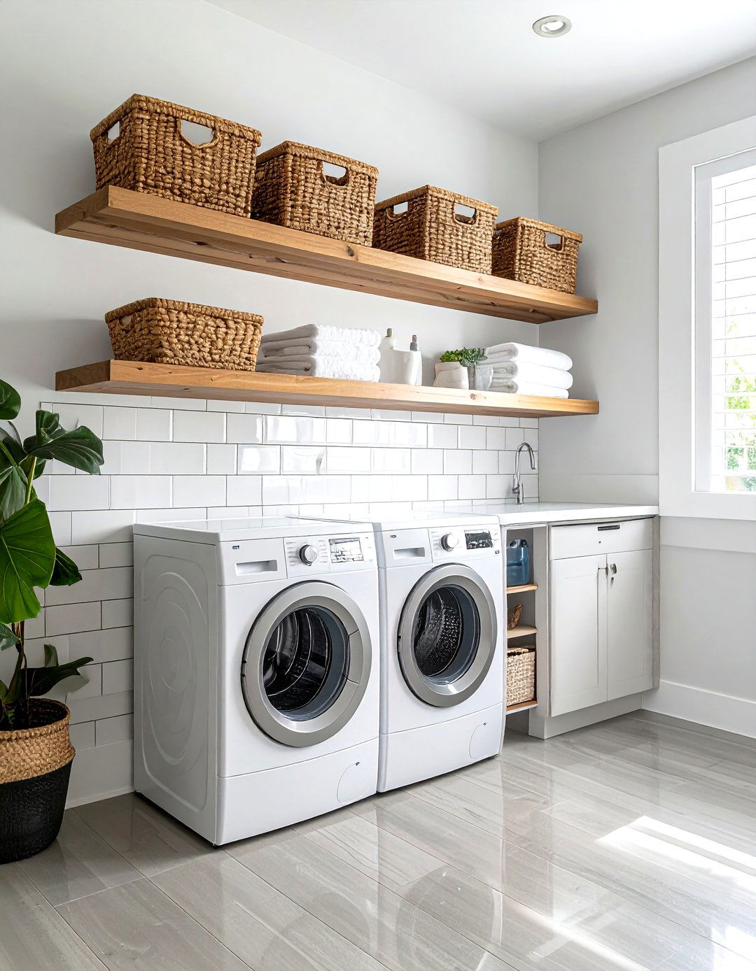 Laundry Room Shelving - 30 before and after decor ideas