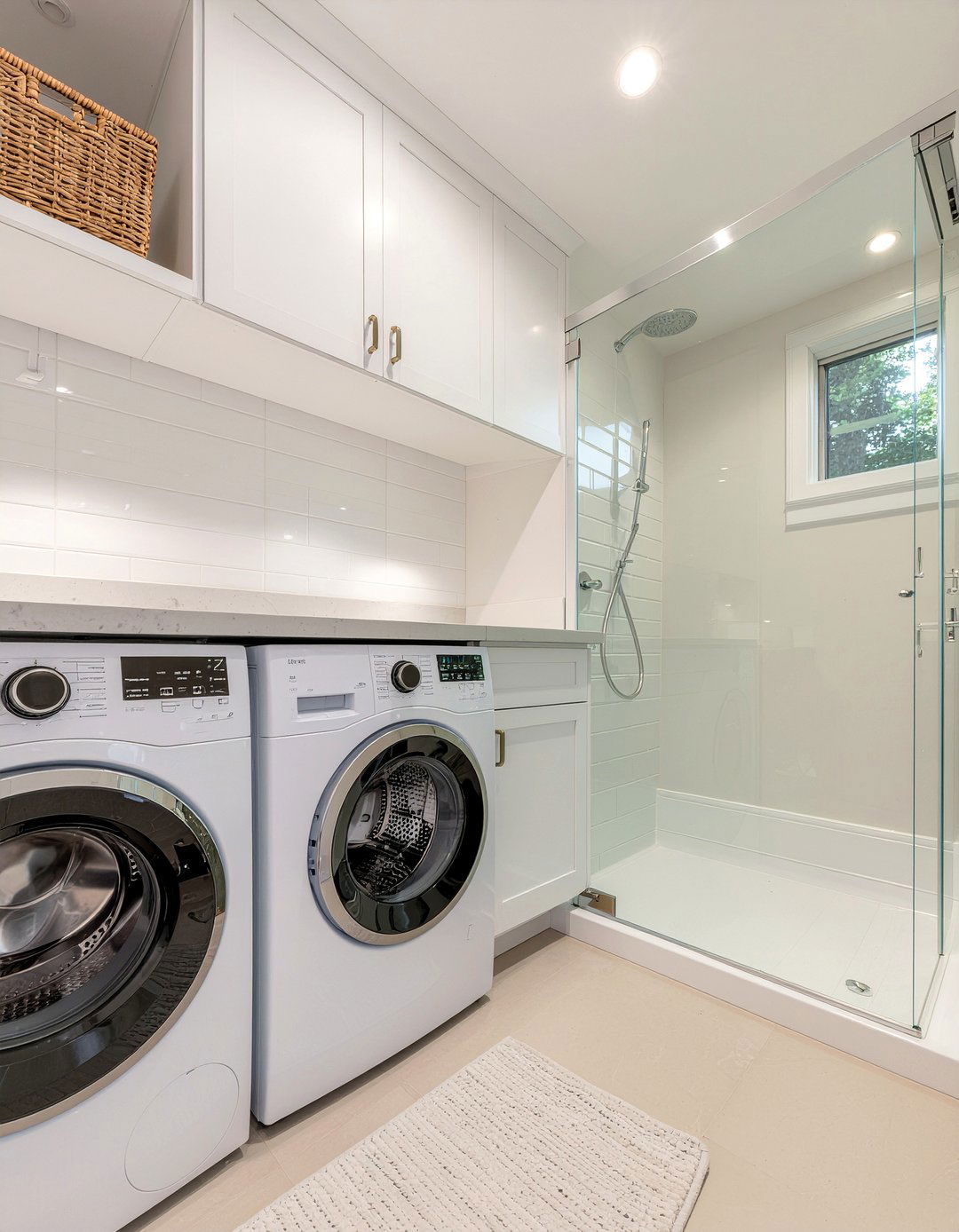 Laundry room bathroom combo - 30 bathroom expansion ideas