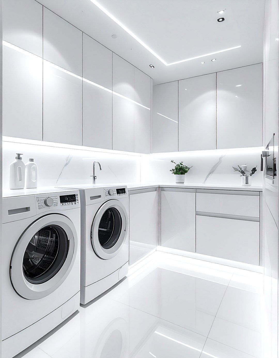 Laundry room lights - 30 LED light decor ideas