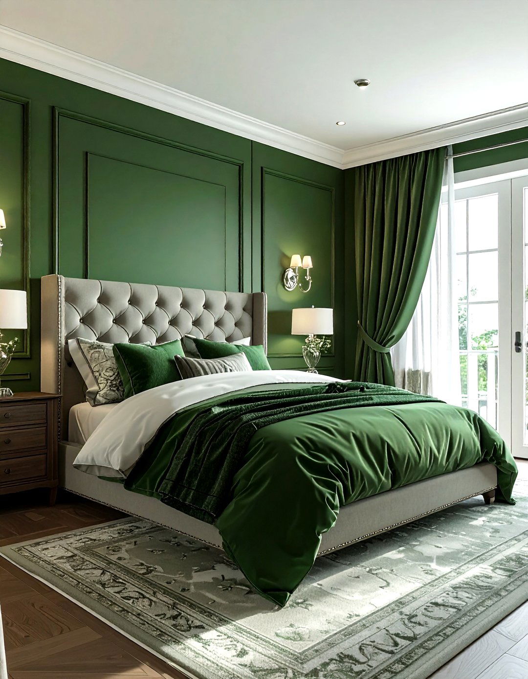 Laurel Green Elegant Bedroom - 30 farmhouse green bedroom ideas