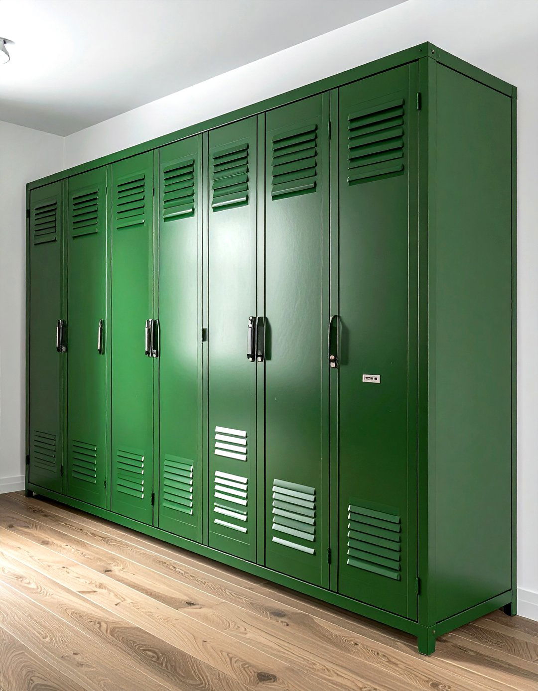 Laurel Green Metal Wardrobe - 30 industrial green bedroom ideas