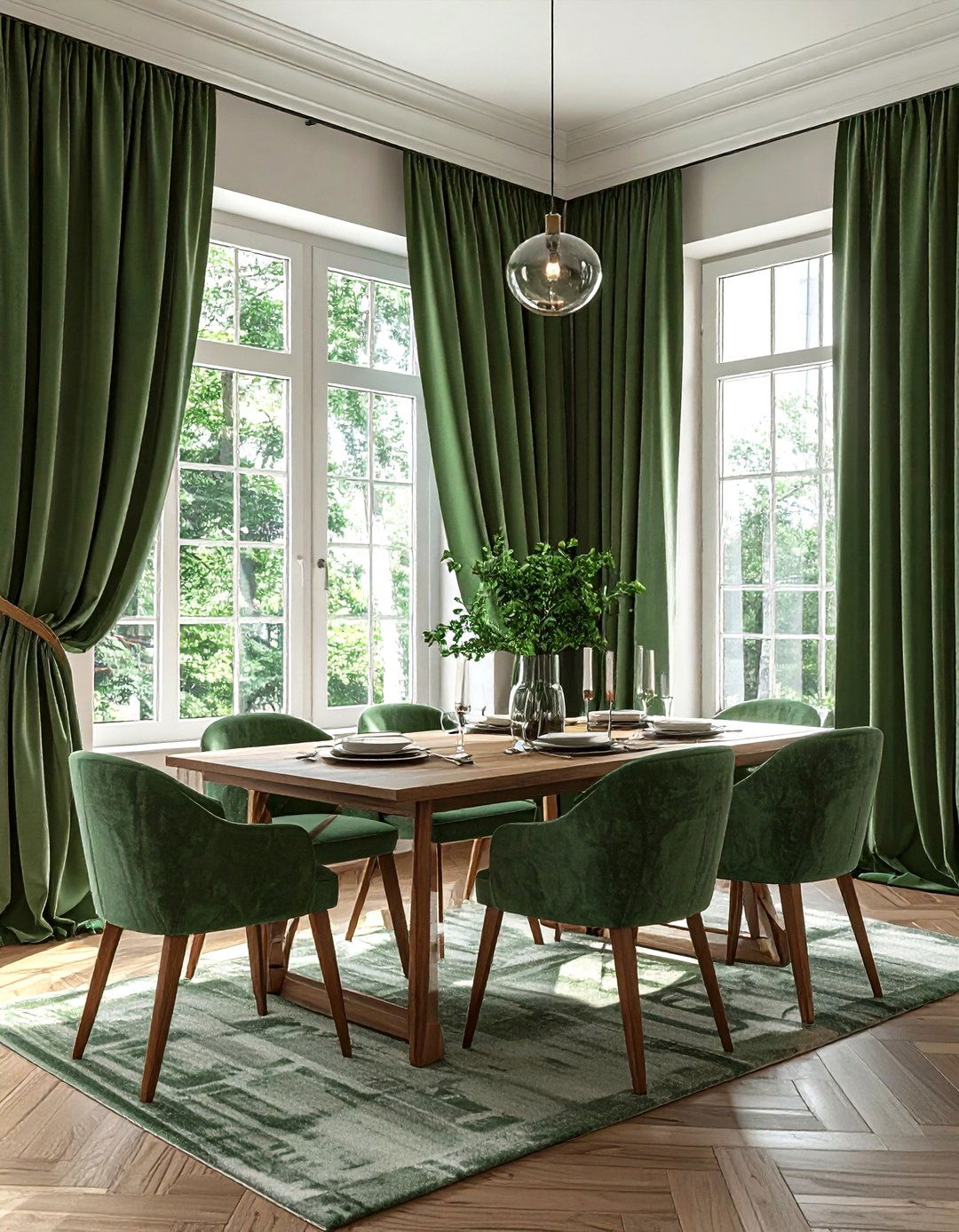 Laurel green window treatments - 30 green decor ideas