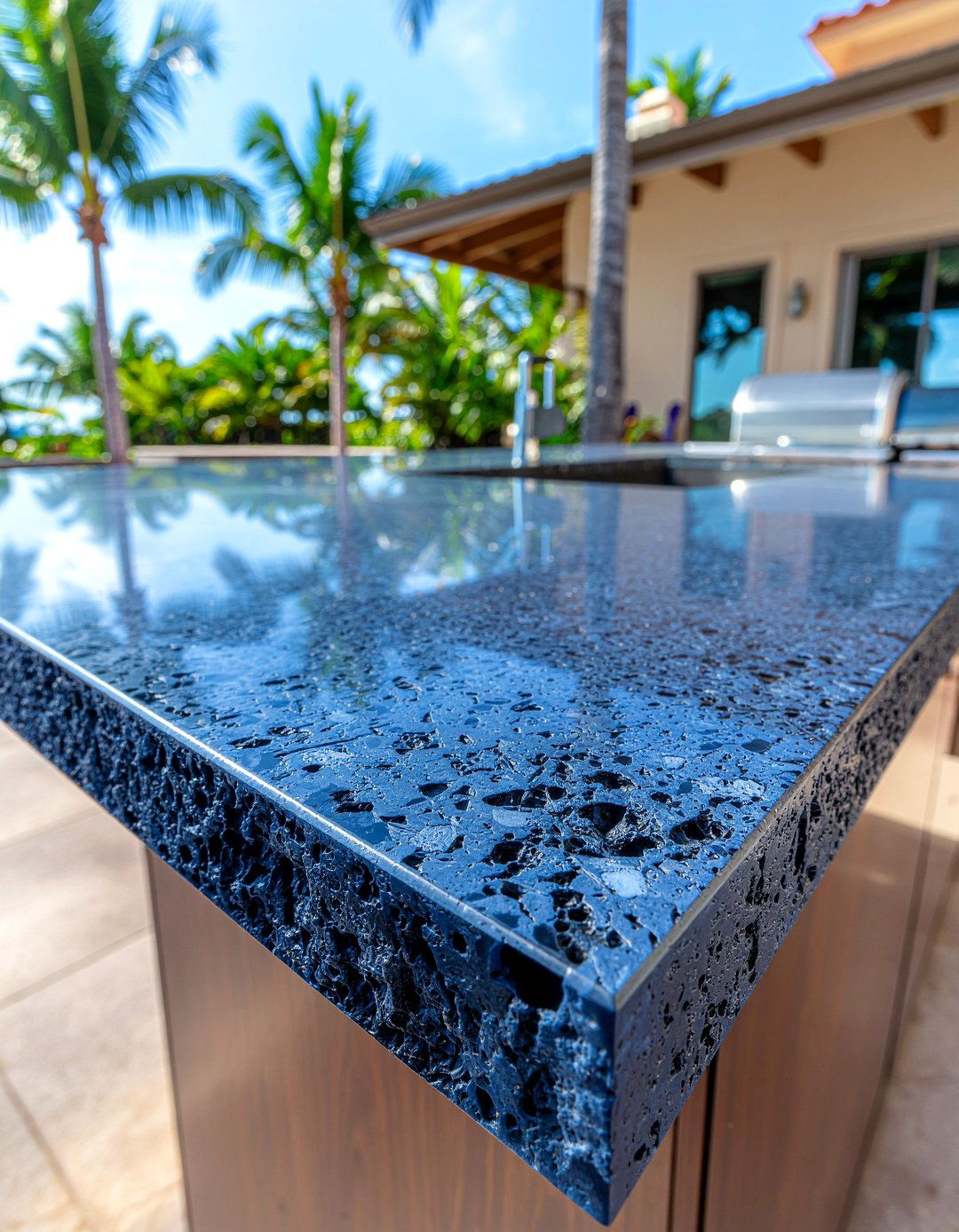 Lava stone outdoor kitchen countertop - 30 outdoor kitchen countertop ideas