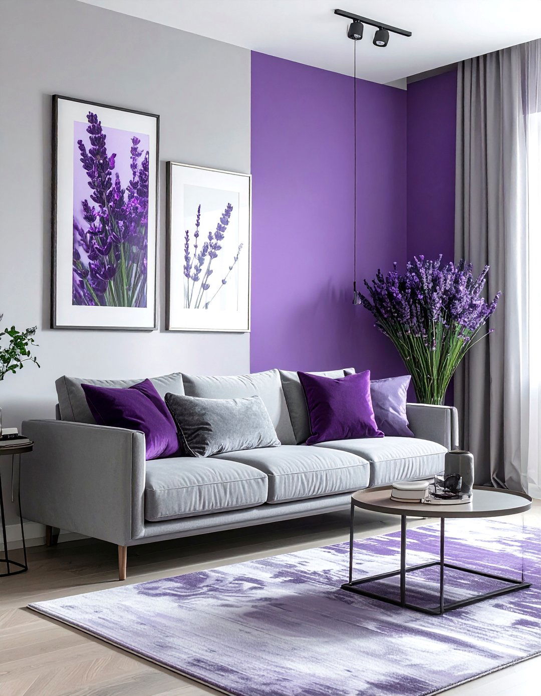 Lavender Accent Wall - 30 lavender decor ideas