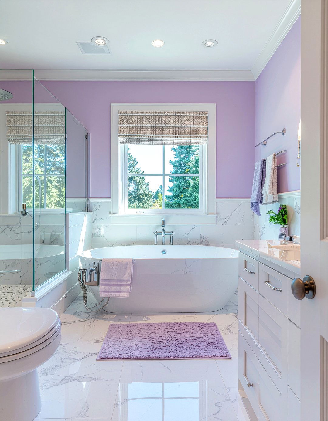 Lavender And White Marble Bathroom - 30 lavender bathroom ideas