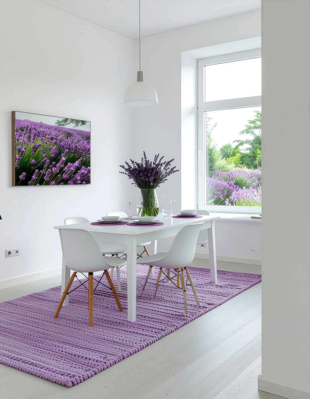 Lavender And White Minimalist Room - 30 lavender dining room ideas