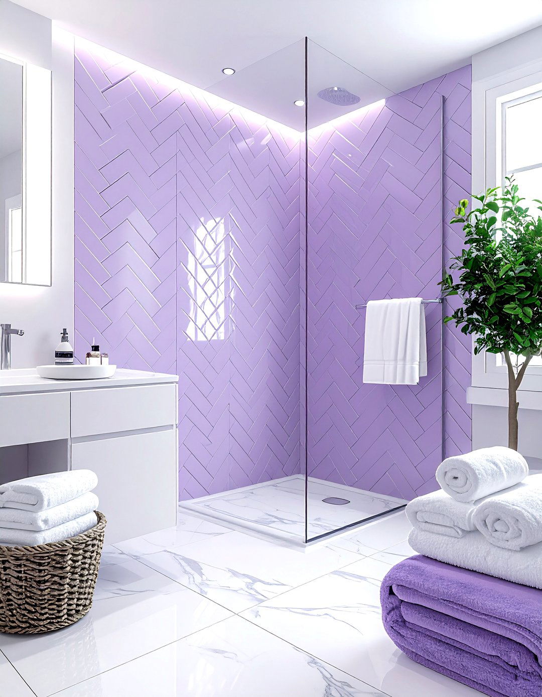 Lavender Bathroom Tile - 30 lavender decor ideas