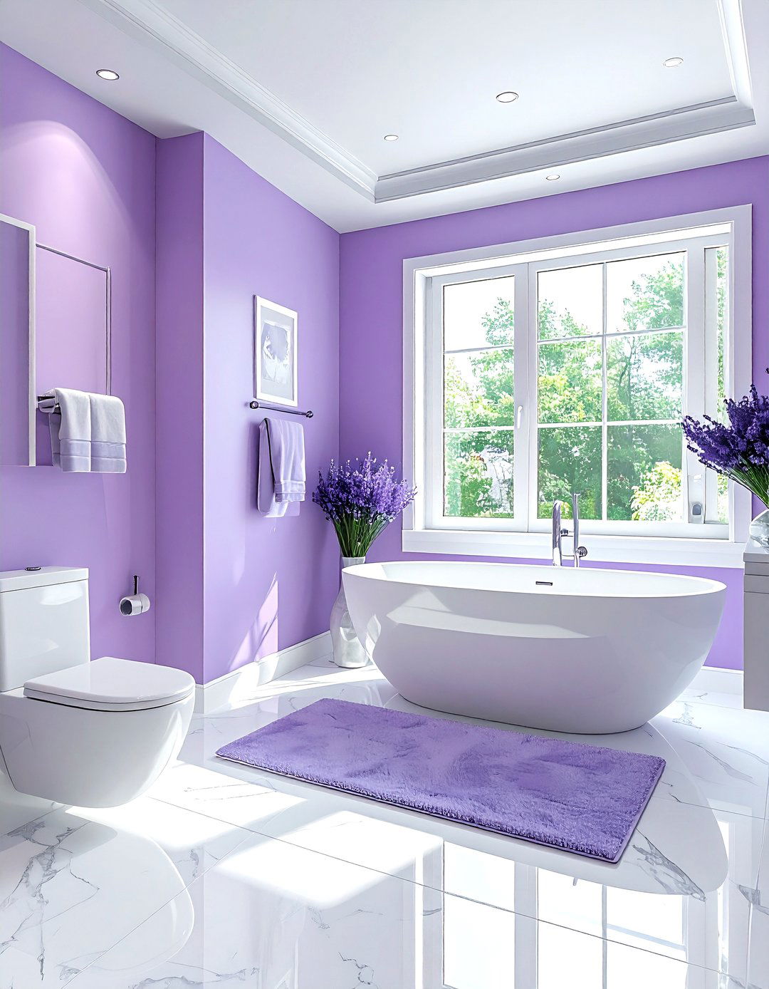Lavender Bathroom - 30 bathroom accent color ideas