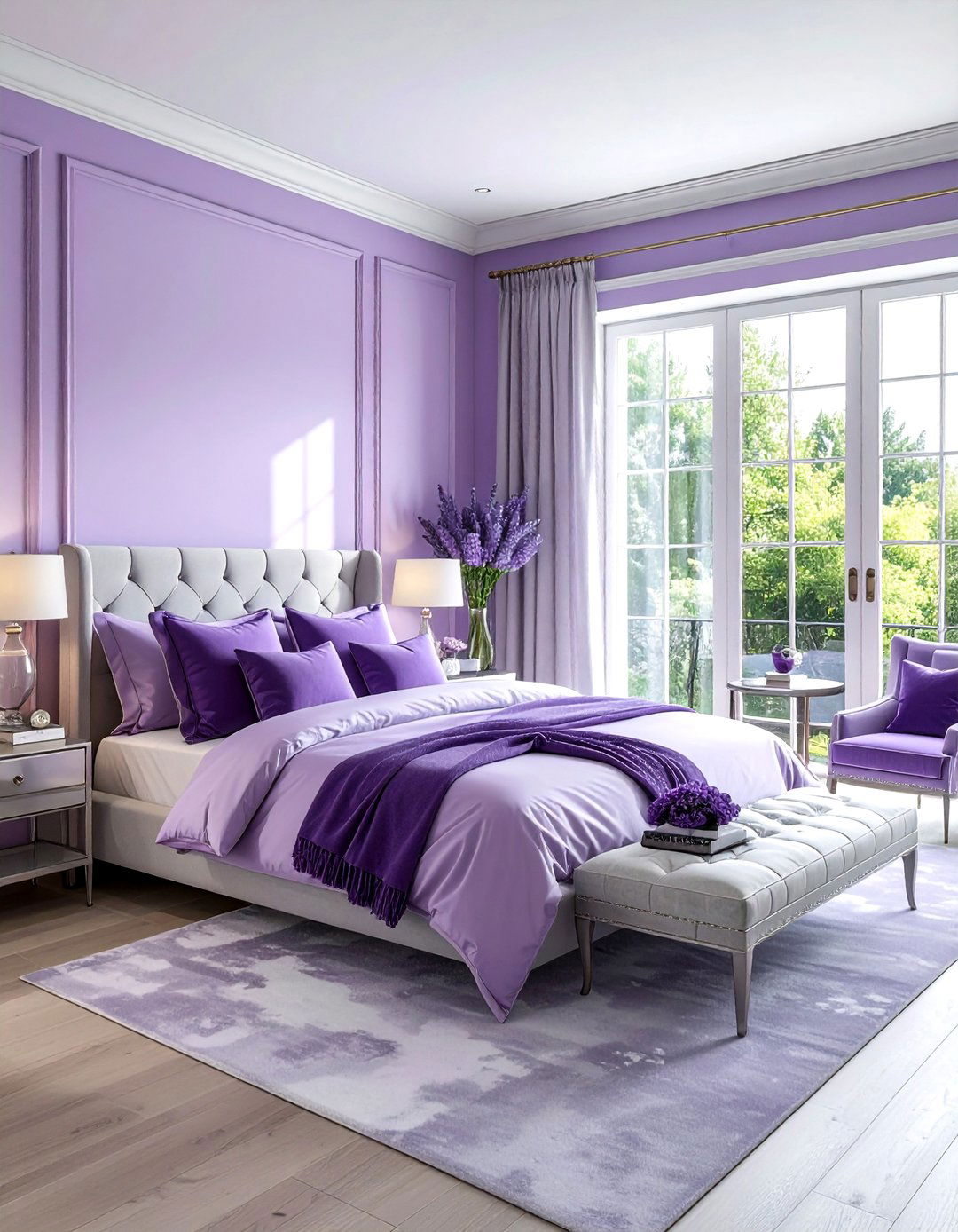 Lavender Bedroom - 30 monochromatic bedroom ideas