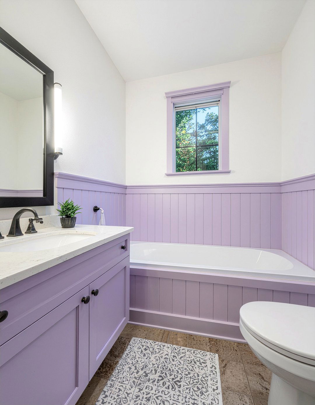 Lavender Board And Batten Bathroom - 30 lavender bathroom ideas