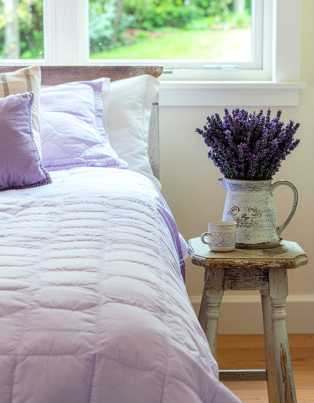 Lavender Bunch Bedside - 30 bedroom flower arrangements
