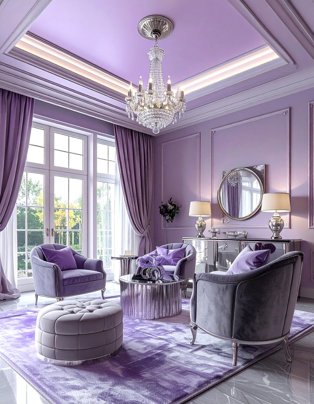 Lavender Ceiling - 30 living room ceiling color ideas