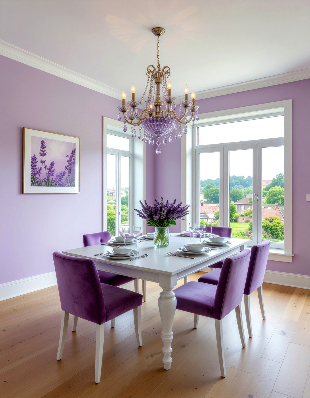 Lavender Chandelier Lighting - 30 lavender dining room ideas