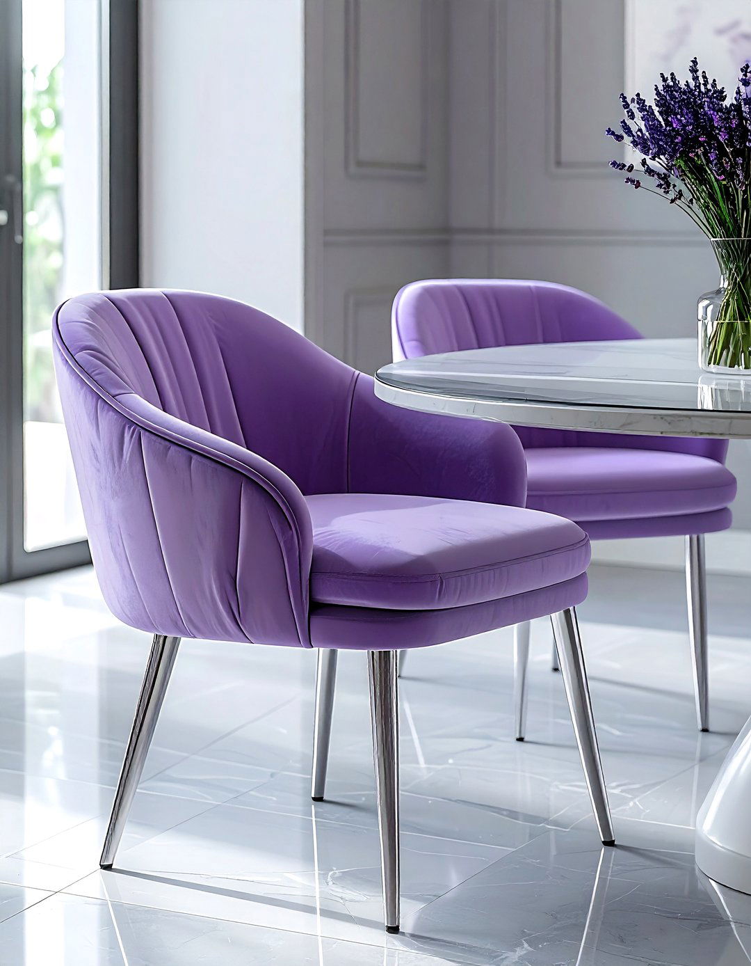 Lavender Dining Chair - 30 colorful dining chair ideas