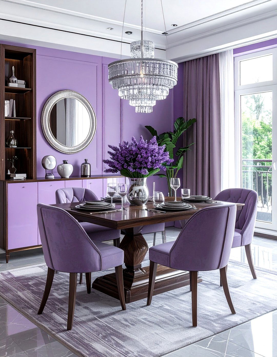 Lavender Dining Room - 30 pastel dining room ideas