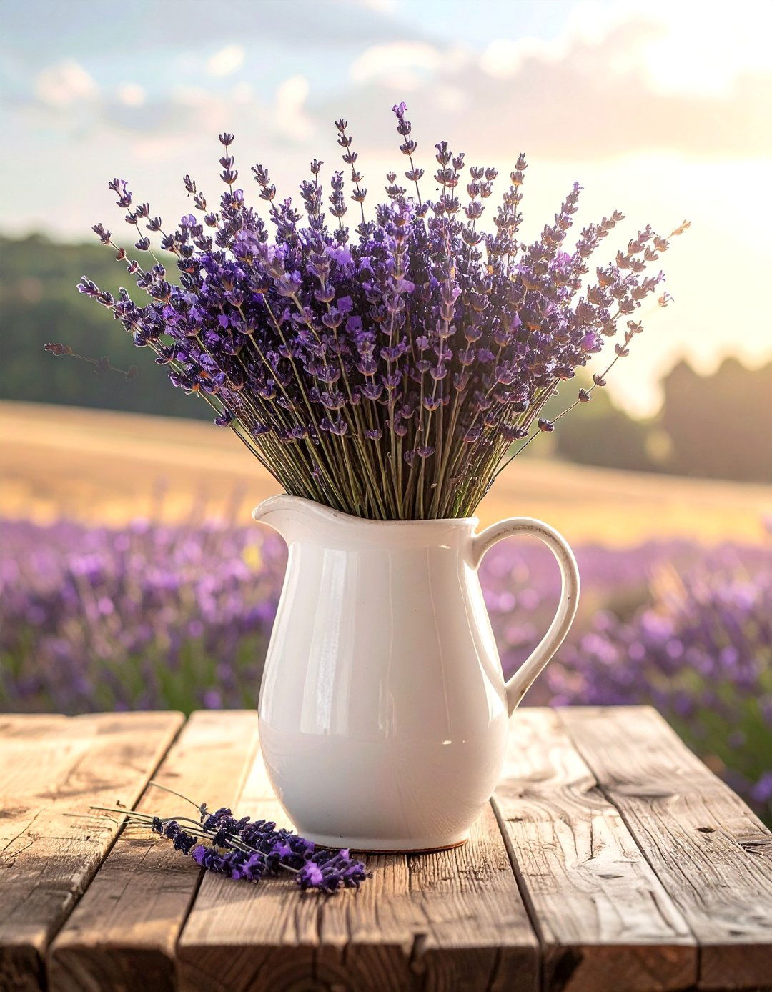 Lavender Floral Centerpiece - 30 Provencal dining room ideas