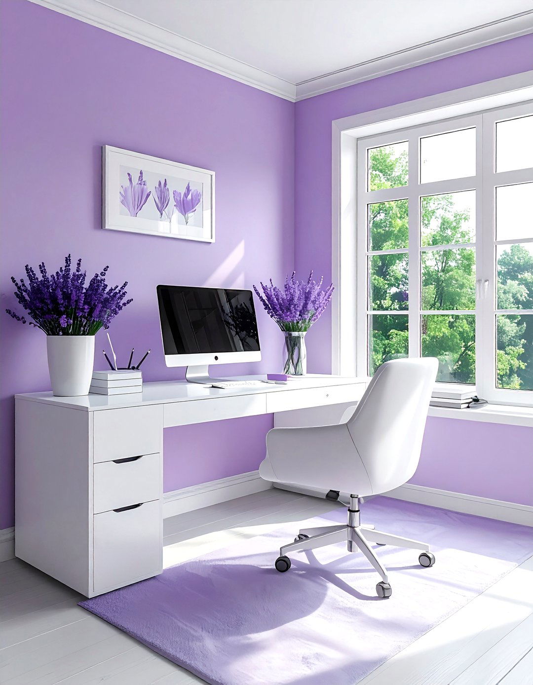 Lavender Home Office - 30 lavender decor ideas