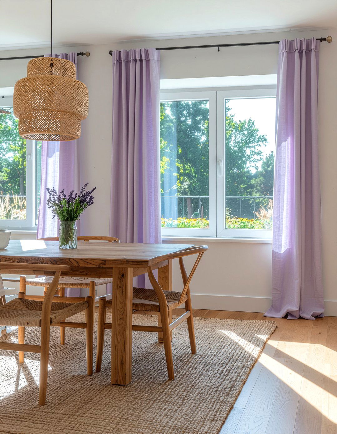 Lavender Linen Curtains - 30 lavender dining room ideas