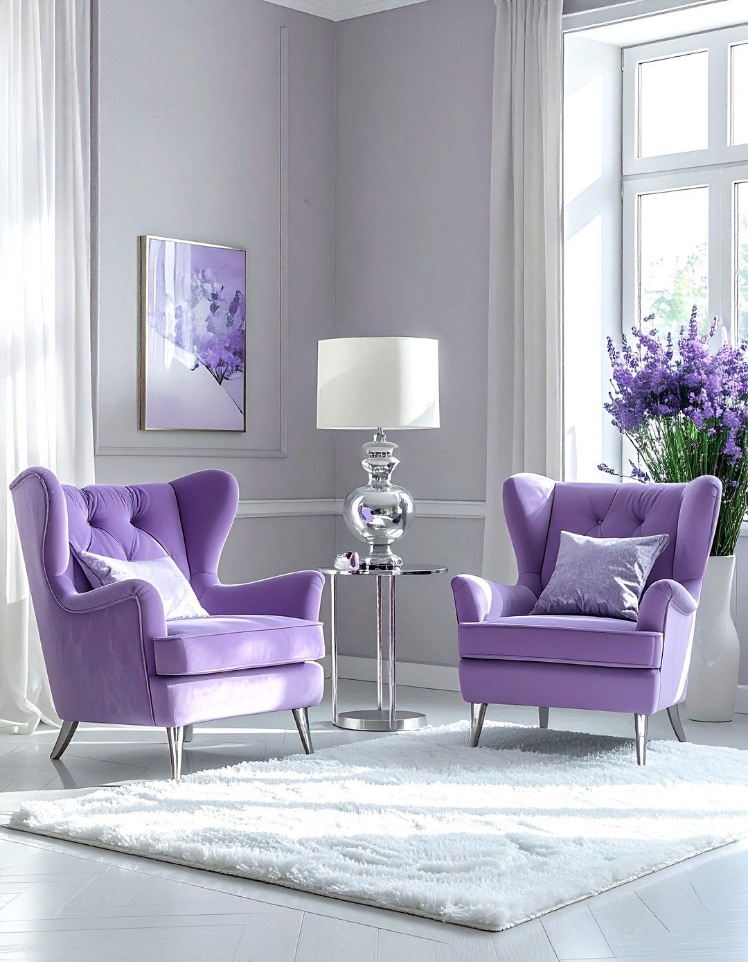 Lavender Living Room - 30 living room accent color ideas